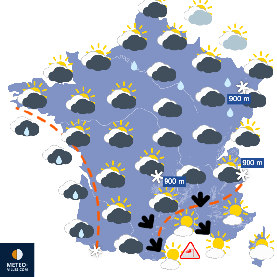 Carte de prévisions du temps du Tuesday, December 3, 2024