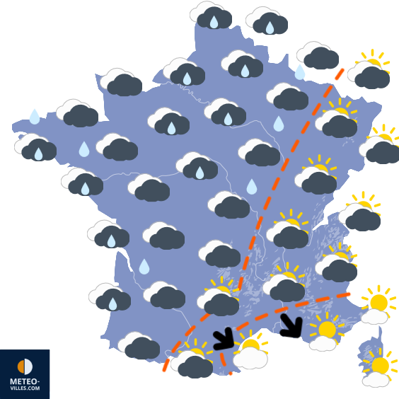 Carte de prévisions du temps du Tuesday, December 3, 2024