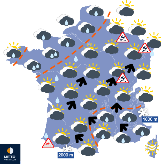 Carte de prévisions du temps du Wednesday, January 22, 2025