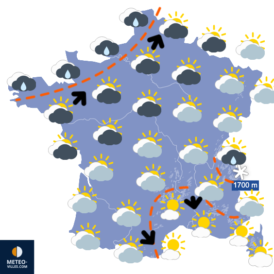 Carte de la situation météo