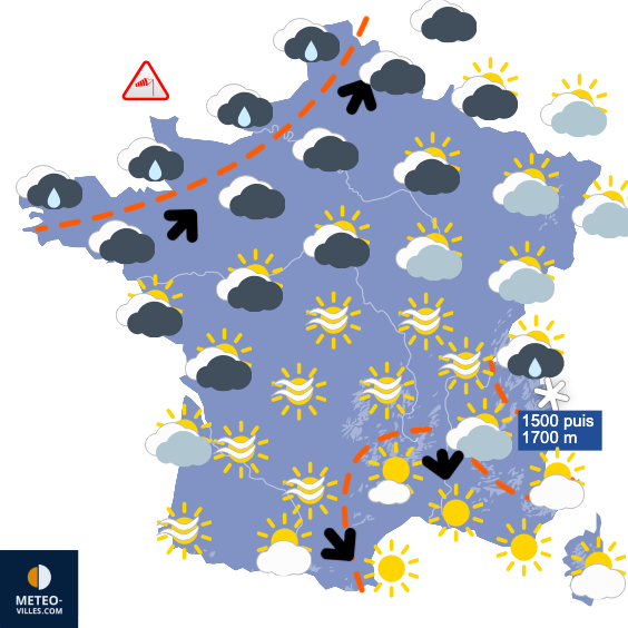 Carte de prévisions du temps du Wednesday, January 22, 2025