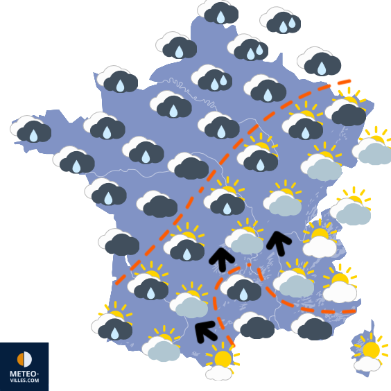 Carte de prévisions du temps du Samedi 25 janvier 2025