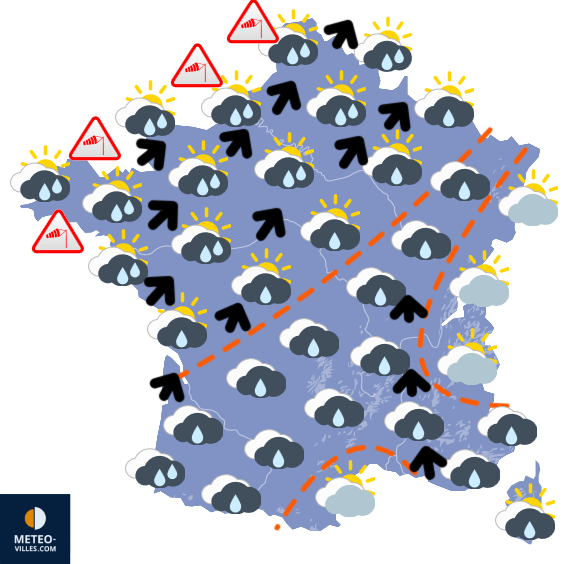 Carte de la situation météo