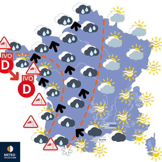 Carte de prévisions du temps du Mercredi 29 janvier 2025