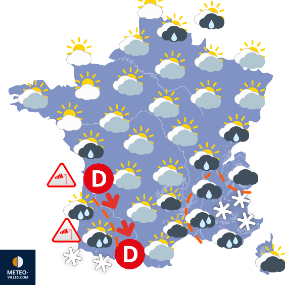 Carte de prévisions du temps du Tuesday, January 28, 2025