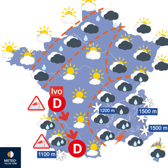 Carte de prévisions du temps du Jeudi 30 janvier 2025