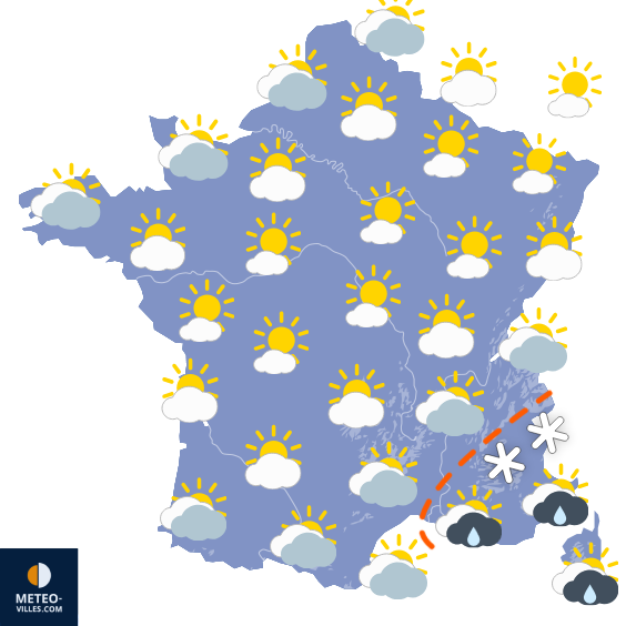 Carte de prévisions du temps du Samedi 1 février 2025