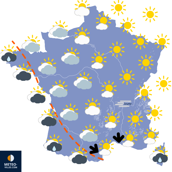 Carte de prévisions du temps du Dimanche 2 février 2025