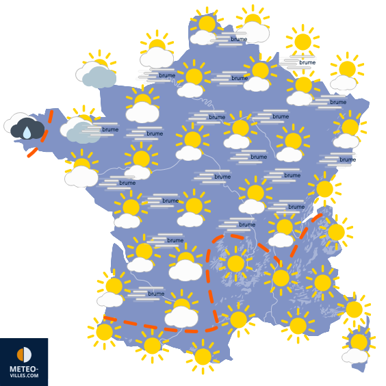 Carte de prévisions du temps du Thursday, January 30, 2025