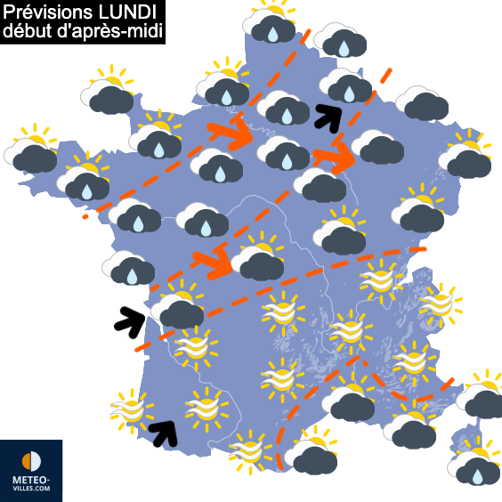 Carte de prévisions du temps du Monday, February 24, 2025