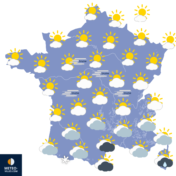 Carte de prévisions du temps du Monday, February 24, 2025