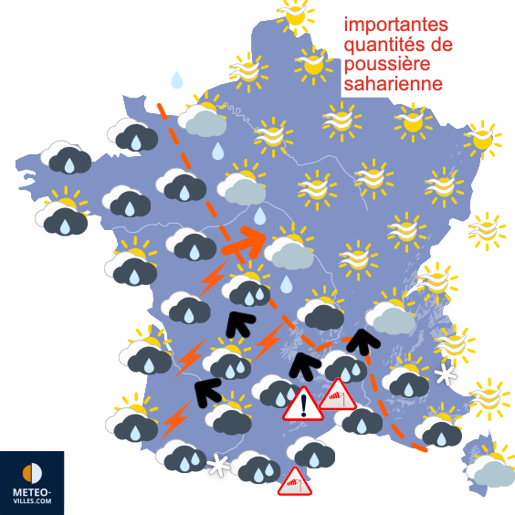Carte de prévisions du temps du Vendredi 21 mars 2025