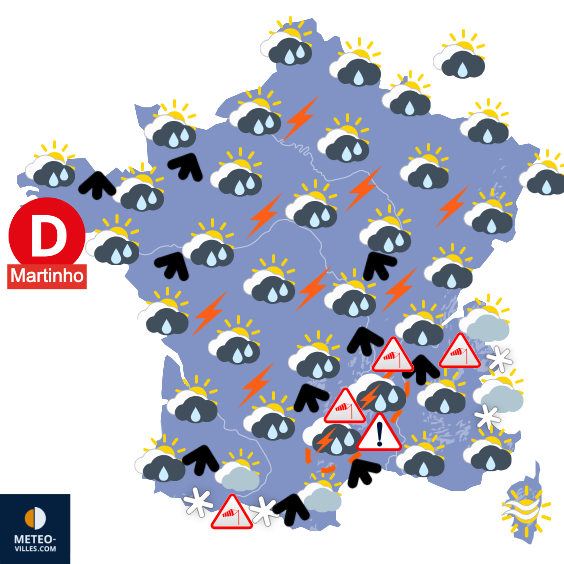 Carte de prévisions du temps du Vendredi 21 mars 2025