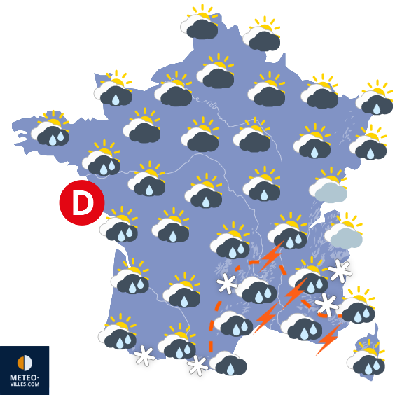 Carte de prévisions du temps du Vendredi 21 mars 2025