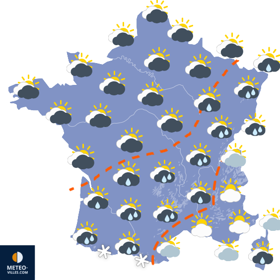 Carte de prévisions du temps du Vendredi 21 mars 2025