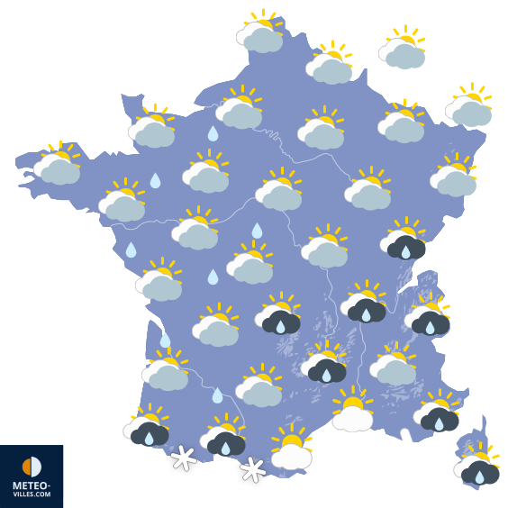 Carte de prévisions du temps du Vendredi 21 mars 2025