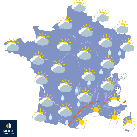 Carte de prévisions du temps du Vendredi 21 mars 2025