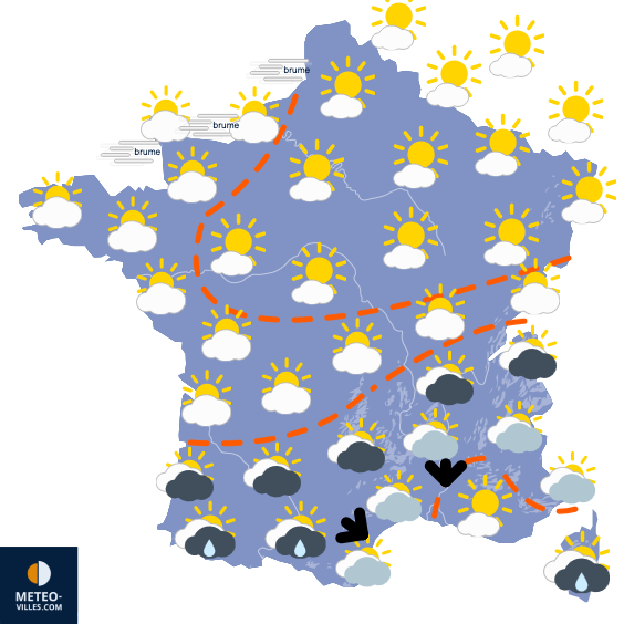 Carte de prévisions du temps du Jeudi 27 mars 2025