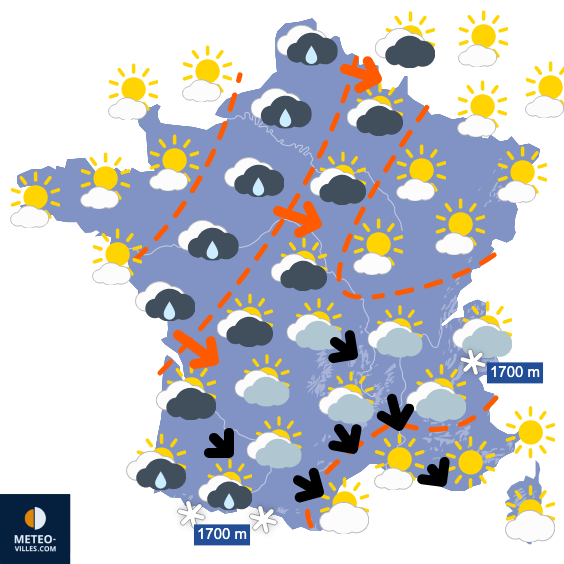 Carte de prévisions du temps du Vendredi 28 mars 2025