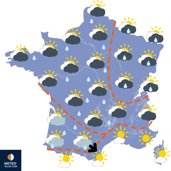 Carte de prévisions du temps du Jeudi 24 avril 2025