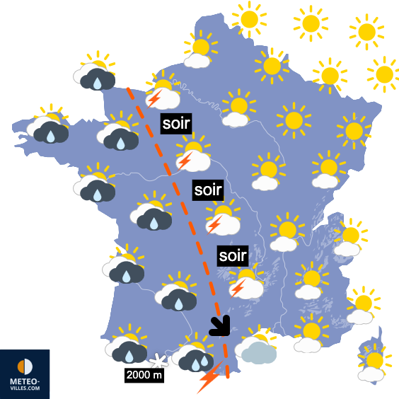 Carte de prévisions du temps du Samedi 26 avril 2025