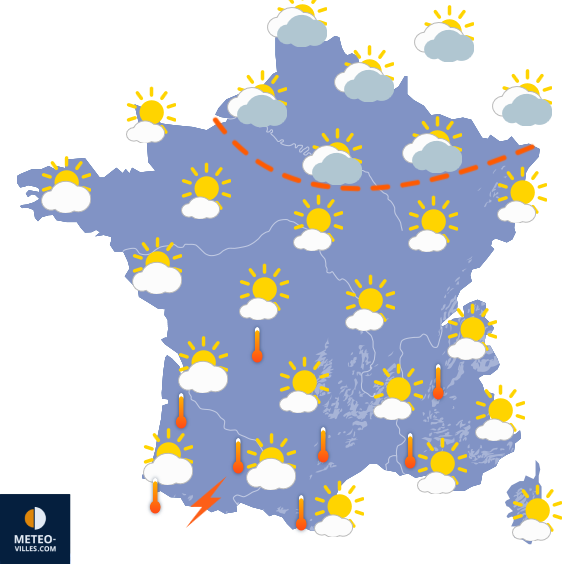 Carte de prévisions du temps du Samedi 3 mai 2025