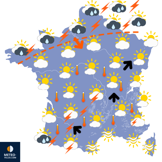 Carte de prévisions du temps du Samedi 3 mai 2025