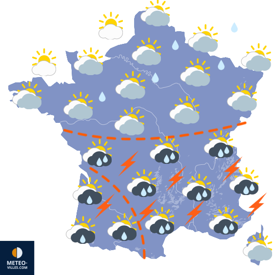Carte de prévisions du temps du Dimanche 4 mai 2025