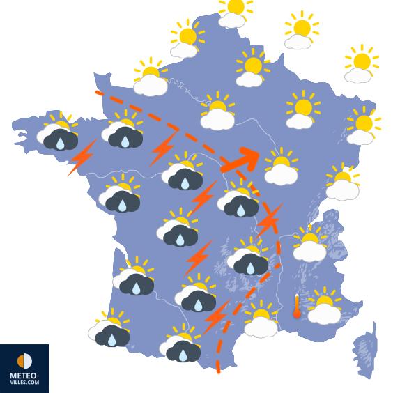 Carte de prévisions du temps du Dimanche 27 avril 2025