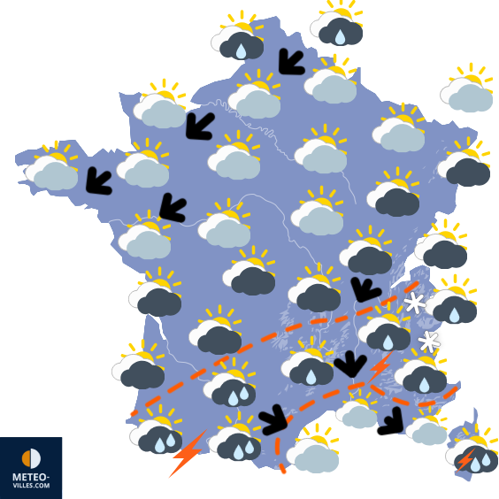 Carte de prévisions du temps du Thursday, May 1, 2025
