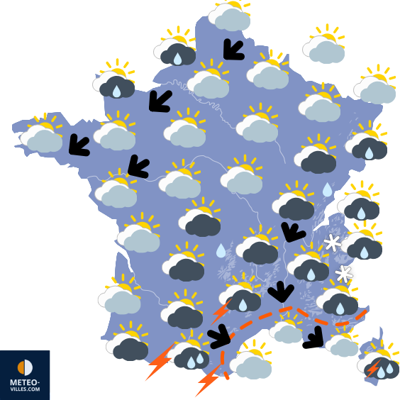 Carte de prévisions du temps du Thursday, May 1, 2025