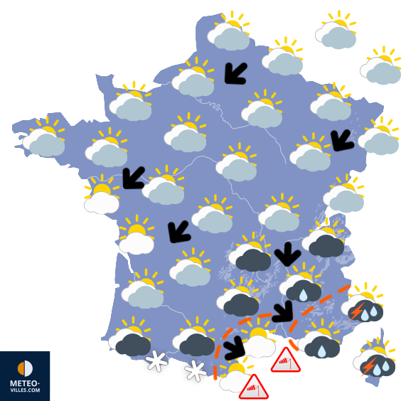 Carte de prévisions du temps du Thursday, May 1, 2025