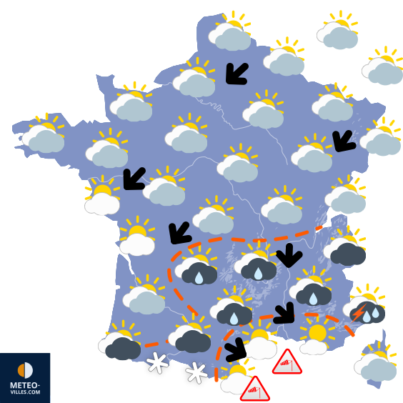 Carte de prévisions du temps du Thursday, May 1, 2025