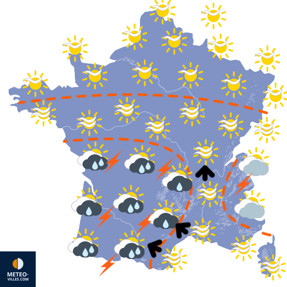 Carte de prévisions du temps du Dimanche 18 mai 2025