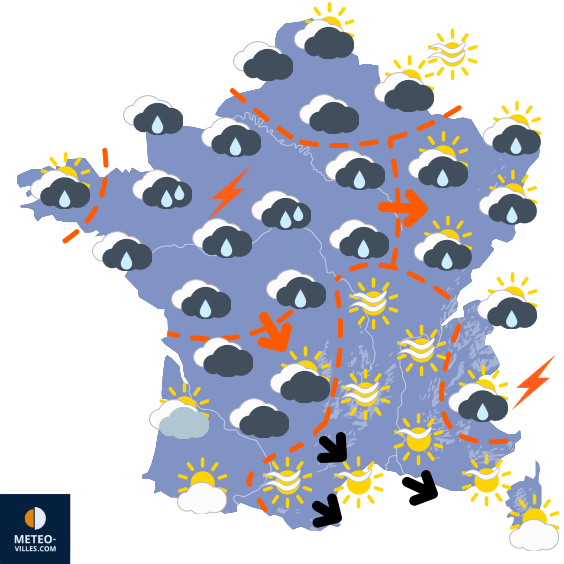 Carte de prévisions du temps du Mercredi 21 mai 2025