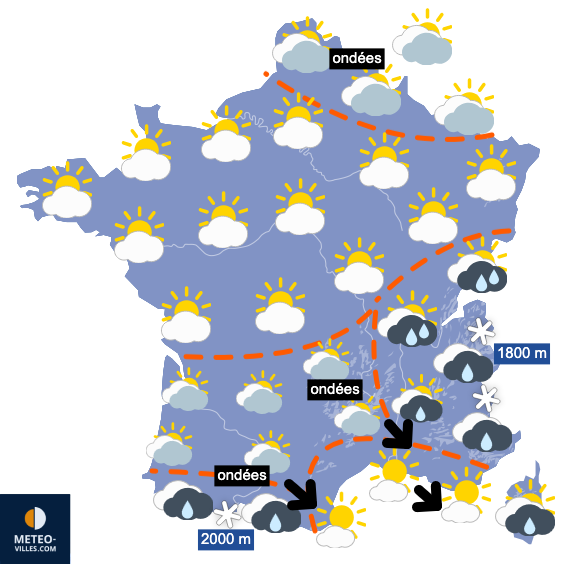 Carte de prévisions du temps du Mercredi 21 mai 2025