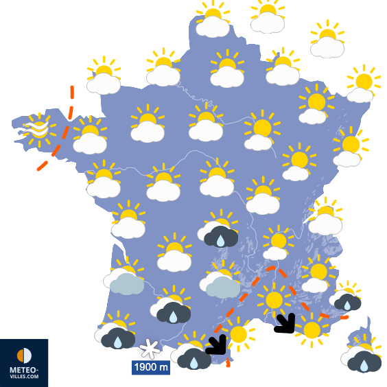 Carte de prévisions du temps du Mercredi 21 mai 2025