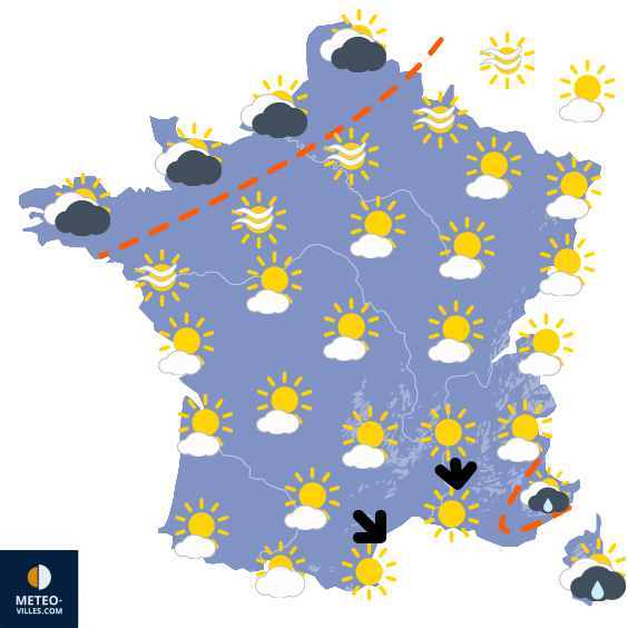 Carte de prévisions du temps du Samedi 24 mai 2025