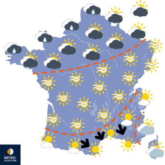 Carte de prévisions du temps du Samedi 24 mai 2025