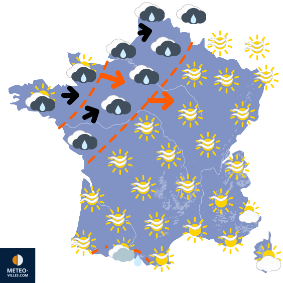 Carte de prévisions du temps du Dimanche 25 mai 2025