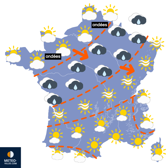 Carte de prévisions du temps du Dimanche 25 mai 2025