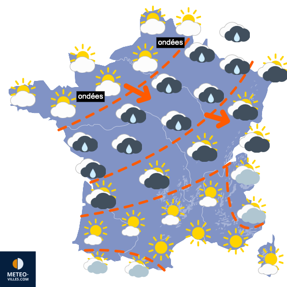 Carte de prévisions du temps du Dimanche 25 mai 2025