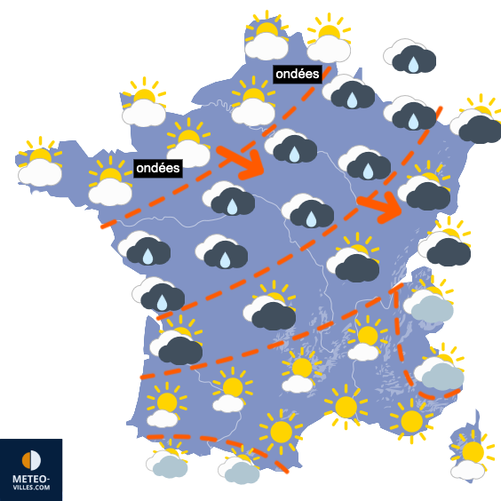 Carte de prévisions du temps du Dimanche 25 mai 2025