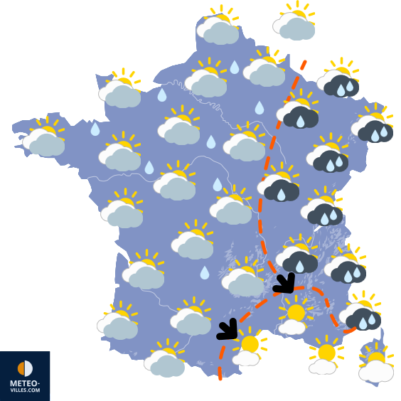 Carte de prévisions du temps du Mercredi 21 mai 2025
