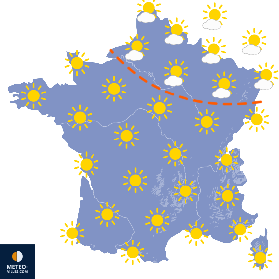 Carte de prévisions du temps du Samedi 31 mai 2025