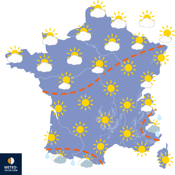 Carte de prévisions du temps du Dimanche 1 juin 2025