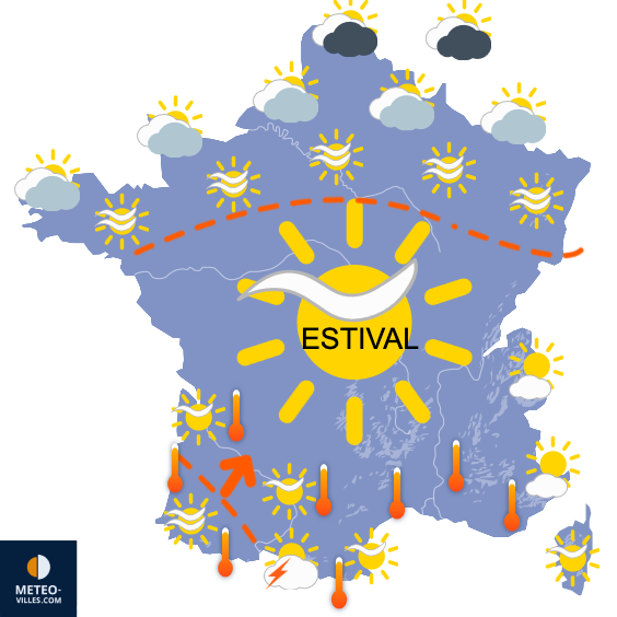 Carte de prévisions du temps du Dimanche 8 juin 2025