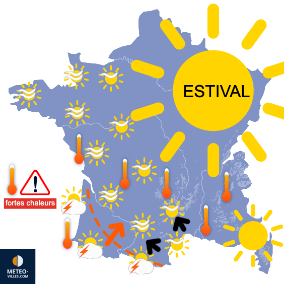 Carte de prévisions du temps du Dimanche 8 juin 2025