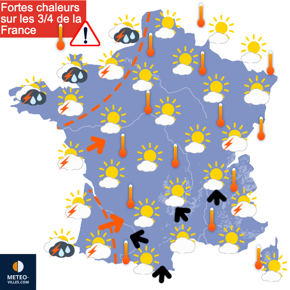 Carte de prévisions du temps du Dimanche 8 juin 2025