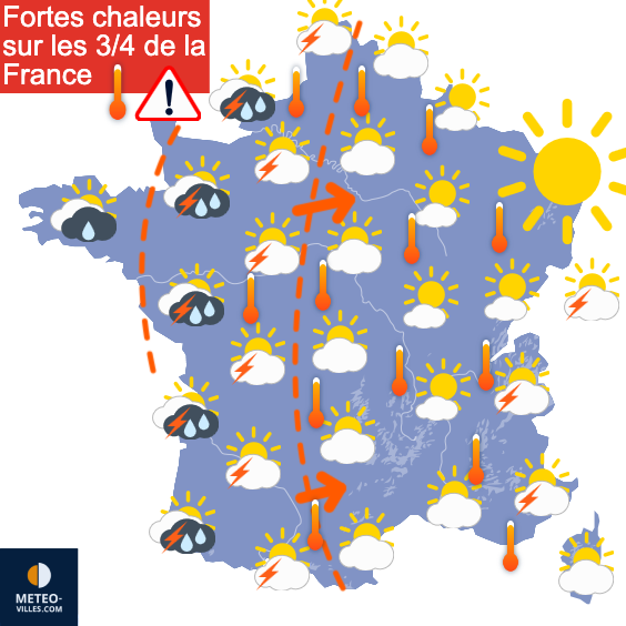 Carte de prévisions du temps du Dimanche 8 juin 2025
